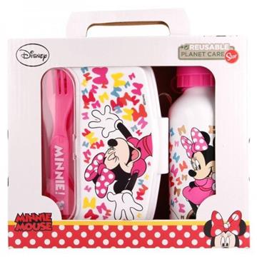 Imagen de Set 4 Piezas Sandwichera Con Cubiertos Y Botella De Aluminio Minnie