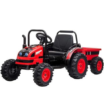Imagen de Tractor Batería  Con Remolque Rojo 