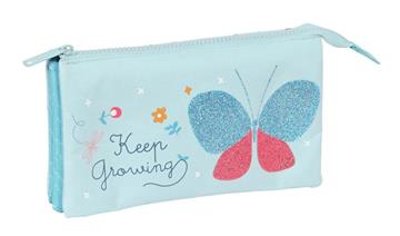 Imagen de Estuche Triple Mariposa 22x12x3cm