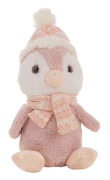 Imagen de Peluche Pingüino Gorrito Rosa 28 Cm