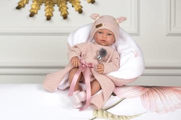Imagen de Muñeca Bebé Sin Pelo Y Mantita Rosa
