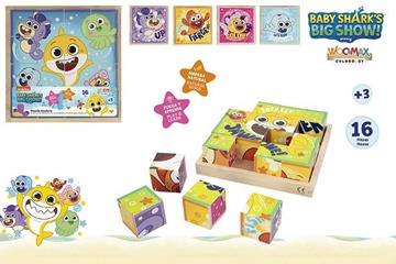Imagen de Rompecabezas De Madera Baby Shark 16 Cubos