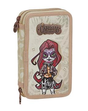Imagen de Plumier Doble 28 Piezas Catrinas Maya