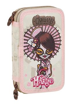 Imagen de Plumier Doble 28 Piezas Catrinas Mariko