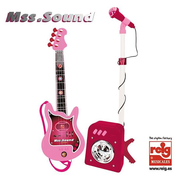 Imagen de Conjunto Micrófono Bafle Guitarra Rosa