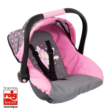 Imagen de Silla Coche Para Muñecas Deluxe Gris/Rosa