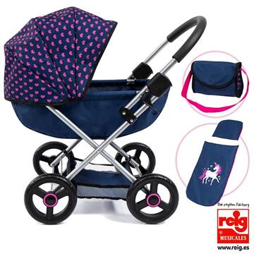 Imagen de Coche Muñecas Pram Cosy Azul Marino