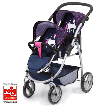 Imagen de Silla Paseo Muñeca Gemelar Azul Marino
