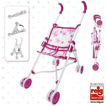 Imagen de Sillita Paseo Muñeca Pleglable Flores