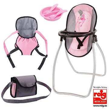 Imagen de Silla Para Comer Muñeca Gris Y Rosa