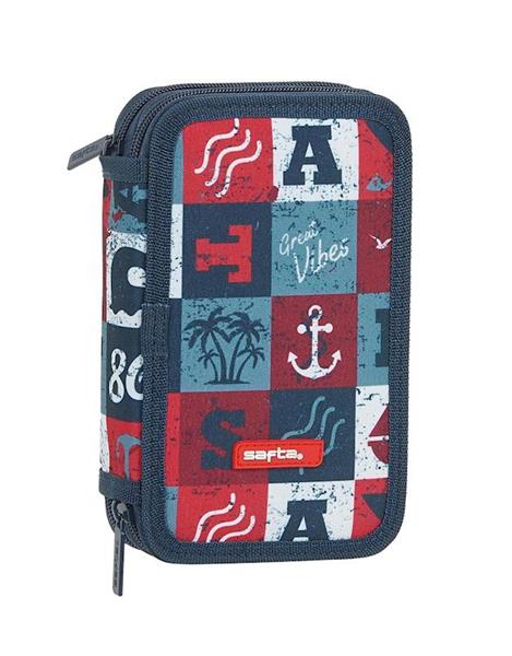 Imagen de Plumier Doble 28 Piezas Safta Red Vibes
