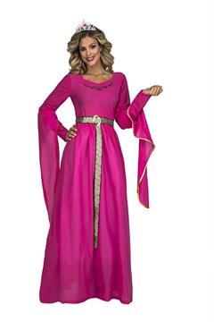 Imagen de Disfraz Infantil Princesa Medieval Rosa Talla M-L Viving Costumes