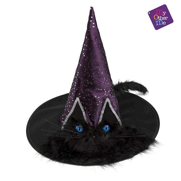 Imagen de Sombrero de Bruja con Ojos y Cola de Gato 58 cm Viving Costumes