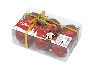 Imagen de Bolas Navidad Mickey Happy Smiles Pack 6 Rojo