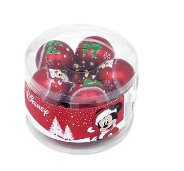 Imagen de 10 Bolas Navidad Mickey Happy Smiles Rojo