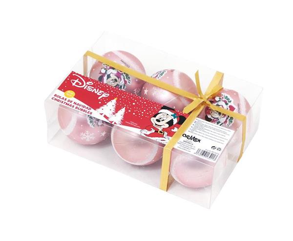 Imagen de Bolas Navidad Minnie Mouse Lucky Pack 6 Rosa