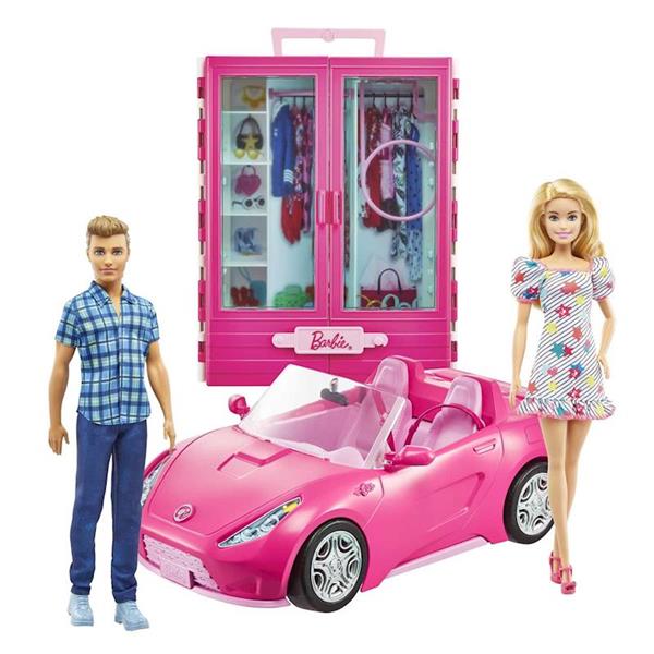 Imagen de Muñeca Barbie Y Ken Con Coche Descapotable Y Armario