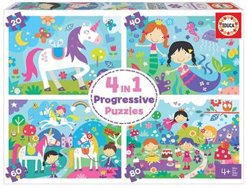Imagen de Puzzle Progresivo Infantil 4 en 1 Mundo de Fantasía