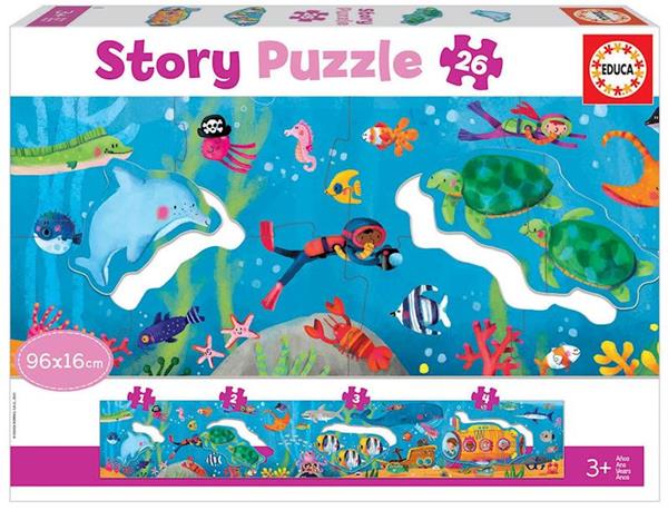 Imagen de Puzzle Panorámico Infantil Mundo Submarino 26 Piezas