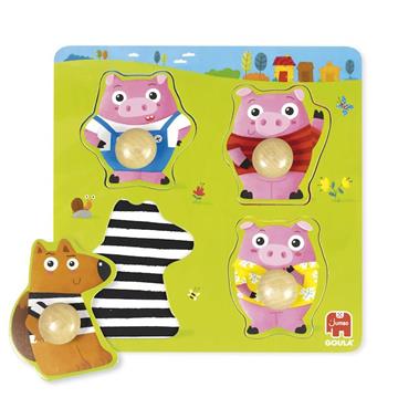 Imagen de Goula Puzzle De Madera 3 Cerditos Encajable
