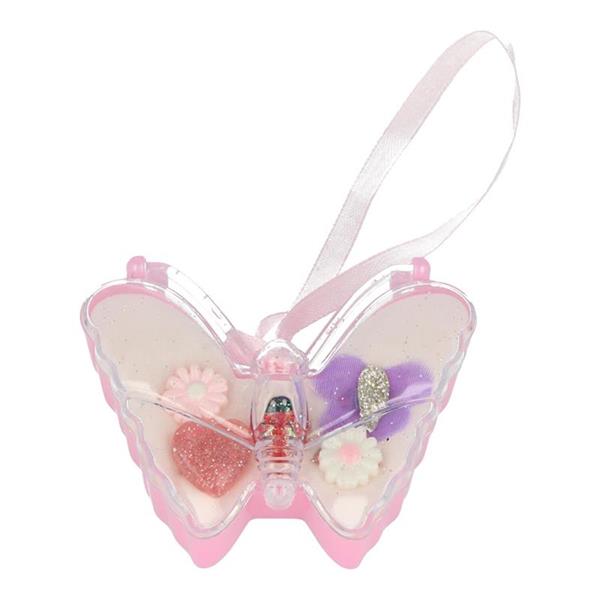 Imagen de Set De 5 Anillos Plateados Caja Mariposa