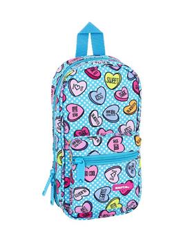 Imagen de Mochila Plumier Safta Sweet Heart Blue