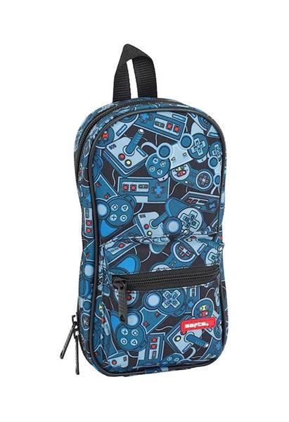 Imagen de Plumier Mochila Welcome Gamers Blue Safta 