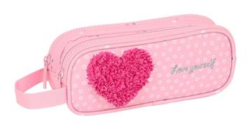 Imagen de Estuche Doble Corazón Rosa Safta 