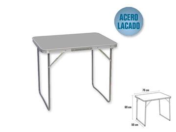 Imagen de Poessa Mesa Acero Color Blanco Y Madera