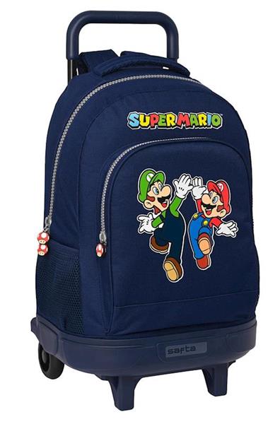 Zaino A Rotelle Super Mario 32 Cm – Multicolore – Per Bambini – Con Schienale Imbottito