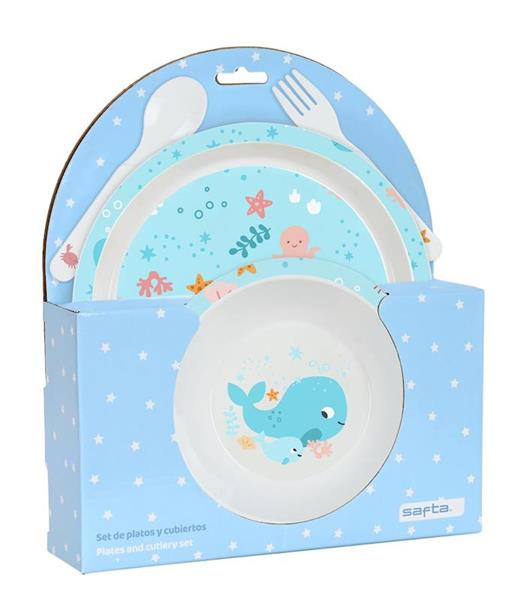 Imagen de Safta Set De Platos Preescolar Ballenita