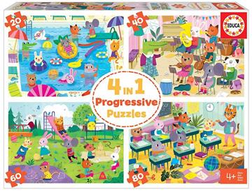 Imagen de Puzzle Un Día En La Escuela Progresivo 4X1