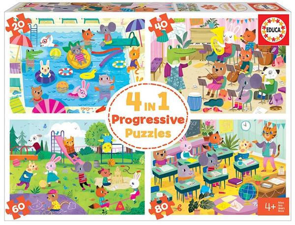 Imagen de Puzzle Un Día En La Escuela Progresivo 4X1