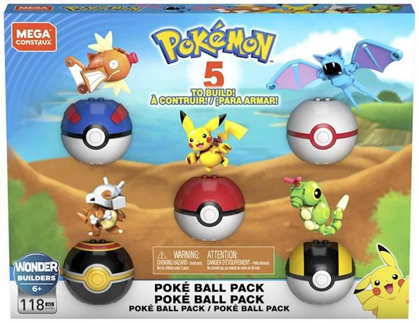 Imagen de Pokémon Pack 5 Pokeballs Construx