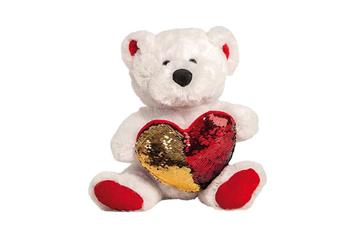 Imagen de Oso Peluche Corazón Lentejuelas 32 Cm