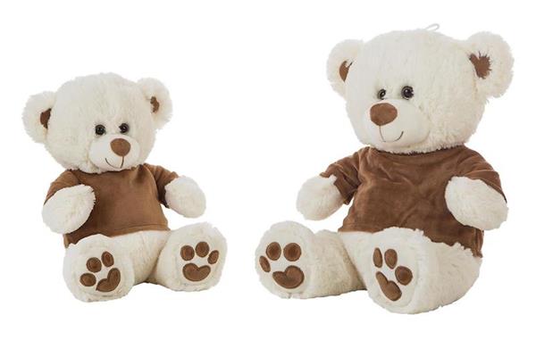 Imagen de Oso Peluche Marrón Camiseta Terciopelo 32 Cm