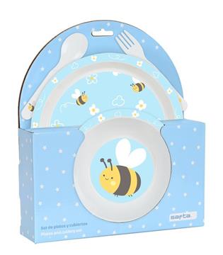 Imagen de Set Plato Safta Y Cubiertos Preescolar Abeja