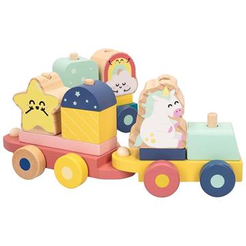 Imagen de Tren Madera Fantasía Woomax 14 Piezas