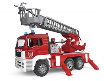 Imagen de Camion bomberos man con gran escalera y modulo con luz Bruder