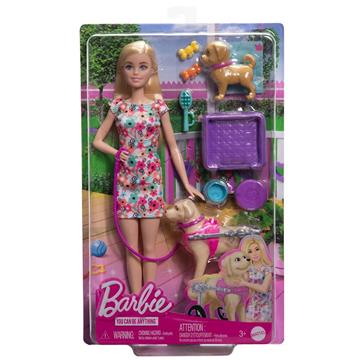 Imagen de Barbie Muñeca con 2 Perros y Accesorios para Mascotas Mattel
