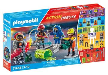 Imagen de Playmobil Action Héroes Bomberos con Figuras Personalizadas y Accesorios Desmontables
