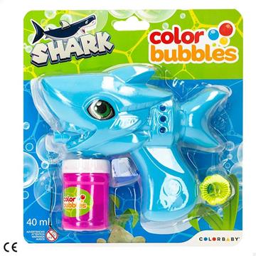 Imagen de Pistola Pompas Tiburón Eléctrica Color Bubbles 17 cm Colorbaby