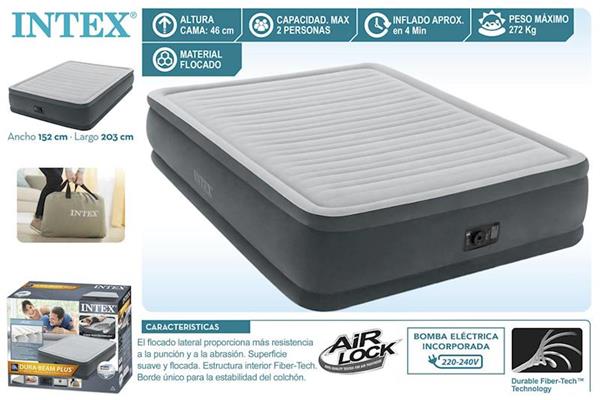 Imagen de Colchón Inflable Fiber Tech Comfort-Plush 152 x 203 x 46 C/Bomba Intex