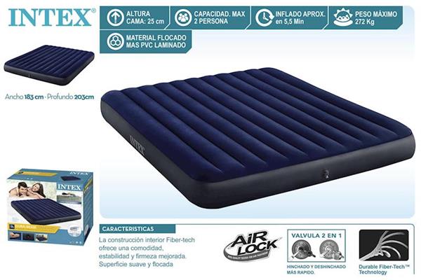 Imagen de Cama Aire Dura-Beam Standard Classic Downy 183 x 203 x 25 cm Intex