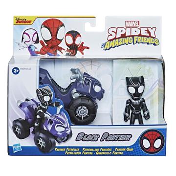 Imagen de Spidey Black Panther Figura 10 cm y Vehículo: Protege el Multiverso con Estilo