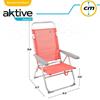 Imagen de Aktive 62630 Silla Playa Plegable y Reclinable 48x57x99 cm 5 Posiciones Coral con Asa