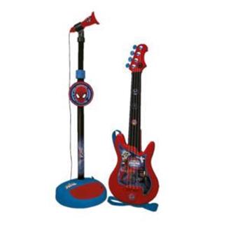 Imagen de Guitarra y Micrófono de Pie de Spiderman con Amplificador