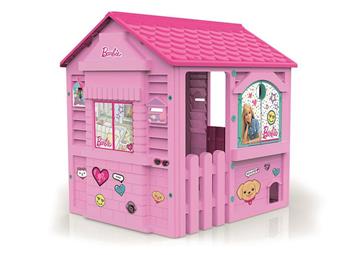 Imagen de Casa Barbie vacaciones felices con adhesivas para decorar y hueco para mascotas 84x103x104 cm