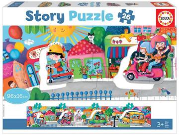 Imagen de Puzzle 26 piezas Vehículos En La Ciudad "Story Puzzle"