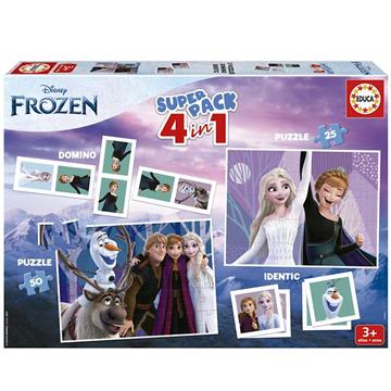 Imagen de Superpack 4 en 1 Frozen (domino, puzzle 25, puzzle 50 e identiti)
